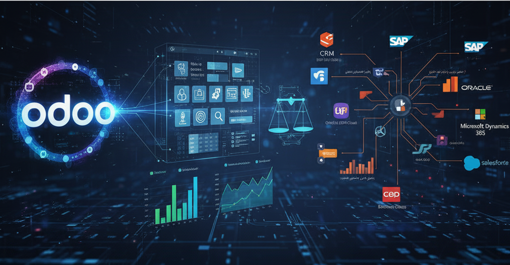 Odoo در مقایسه با رقبا: راهنمای جامع نرم‌افزار ERP پیشرو